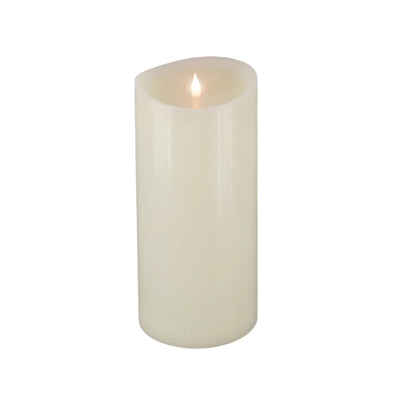 5 in. by 11 in. HGTV Home Collection Flameless Heritage Pillar Candle, Ivory