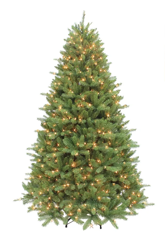 Puleo 6ft Pre-lit Ontario Fir Realistic Tips Artificial Christmas Tree with 600 Warm White Multi Function Lights