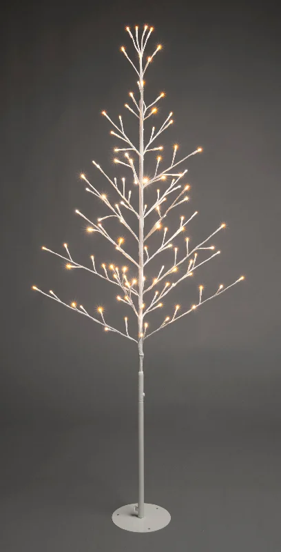 Firefly Lit Flat White Tree, 150cm