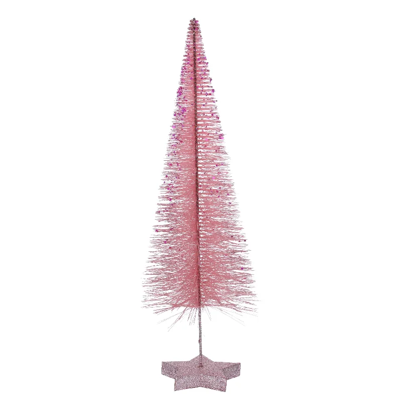 Gisela Graham Pink Bristle Tree on a Star Base, 74cm