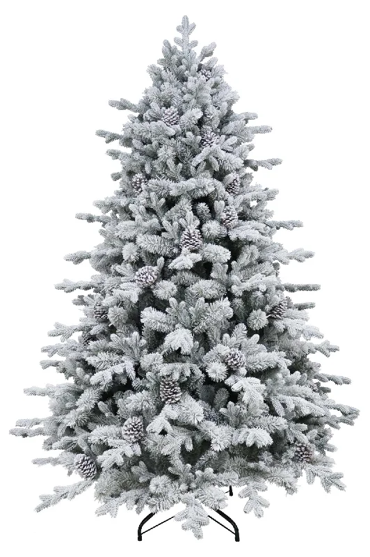 Puleo 6ft Balmoral Spruce Snowy / Flocked Life Like Artificial Christmas Tree