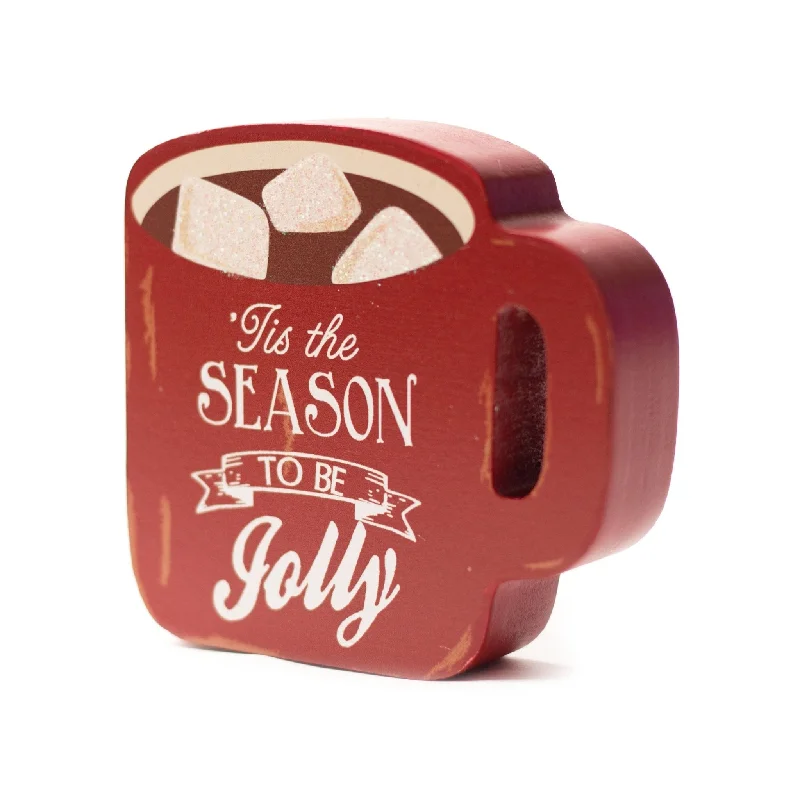 Tis the season to be jolly Wooden Mug Sign 10x10cm 1010008